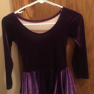 Purple velvet figure skating dress